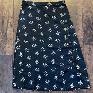 Madewell Floral Satin Skirt